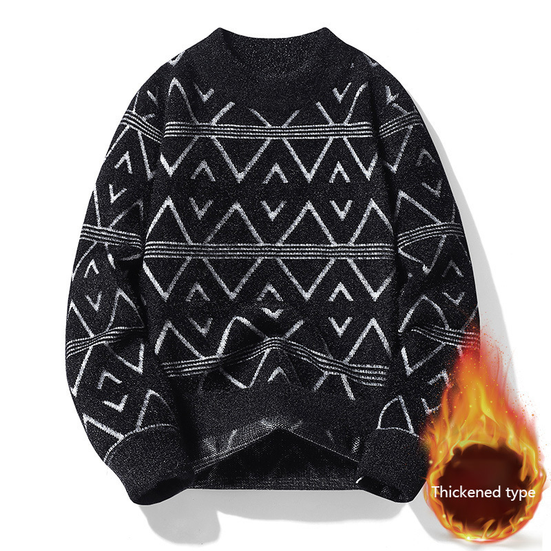 AutumnWinter Mens High Quality Plush Thick Fashion Comfortable Warm Casual Long Sleeve Round Neck Underwear w240824