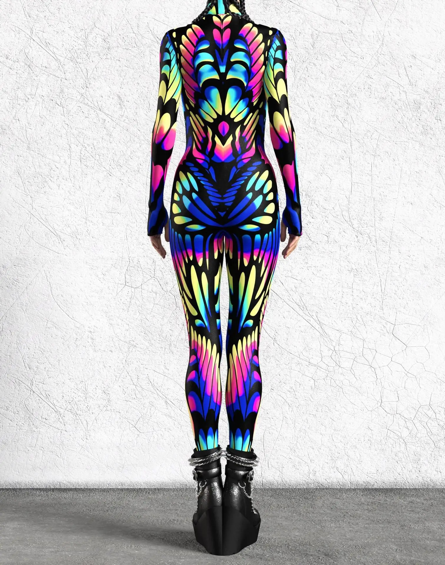 Halloween adult roleplaying jumpsuit color 3D printing womens single carnival party stage display tight fitting clothing costumes 240823