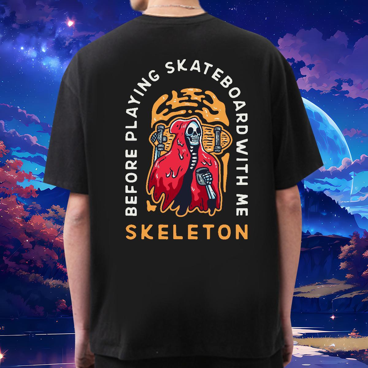 Soft Man T Shirts 100% Cotton 230g skull Street wear Hip Hop Customized Breathable Men Tshirts 2024 Summer Polos