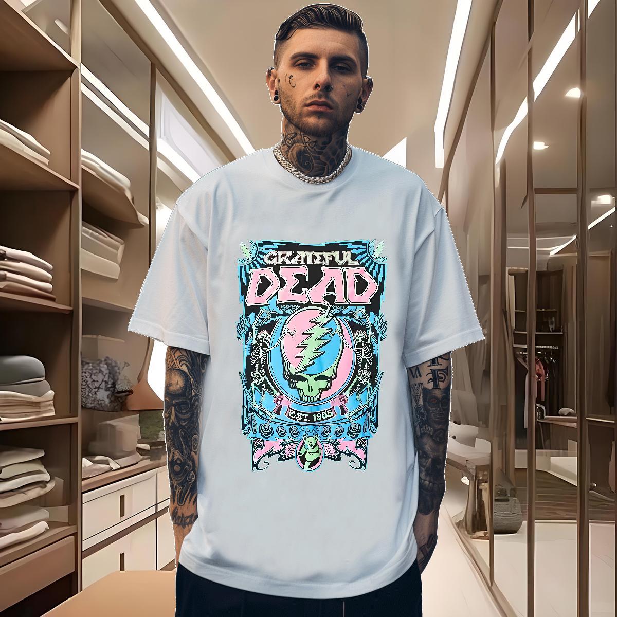 Cool Design Man T Shirts 230g 100% Cotton skull Hip Hop Street Black Oversized Breathable Crew Neck Couples T Shirts Custom Tees