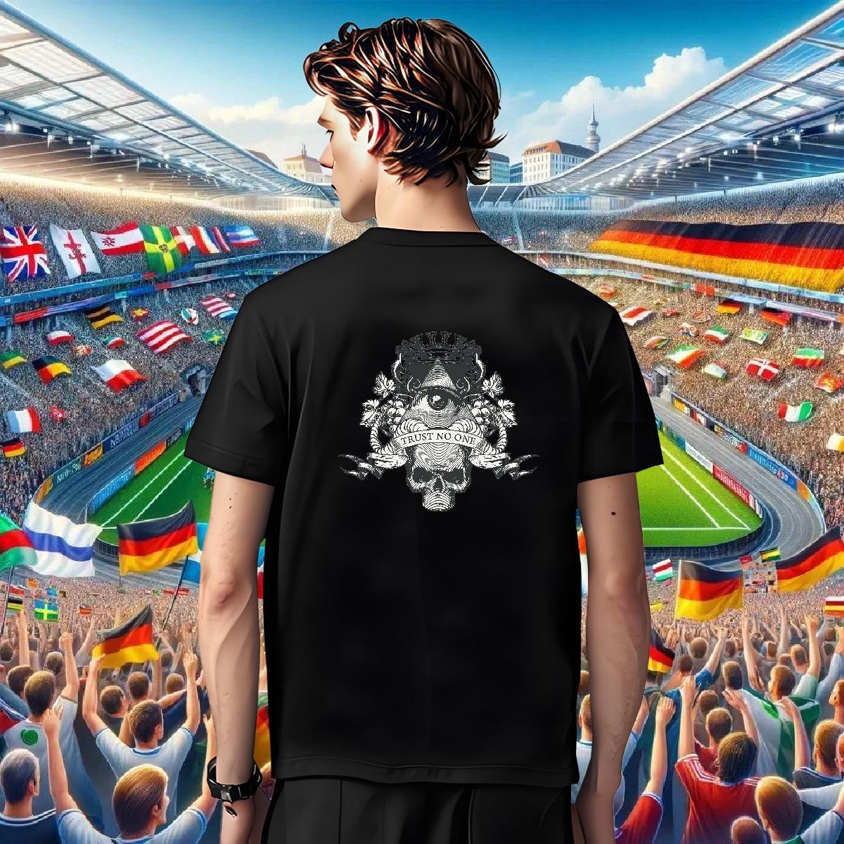 Brand Man T Shirts 230g Cotton skull Hip Hop Custom Cartoon Breathable Short Sleeve Men Tops Tees Free Shipping Polos