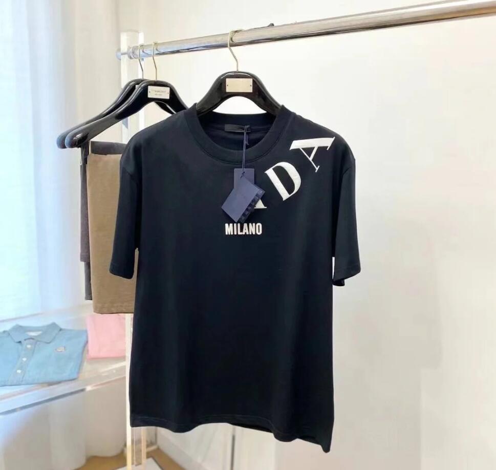 Mens Plus Tees & Polos Street trend short sleeve women tshirts high street shirt unisex T shirt round neck letter print student sweatshirt