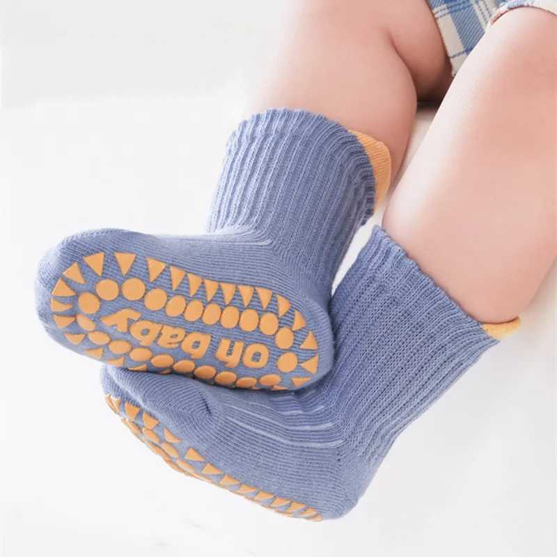 Lawadka 3Pairs/set Childrens Socks For Girls Boys Solid Kids Boy Girl Socks Non-slip Cotton 0-5Years Unisex Baby Toddler Sock CL240824