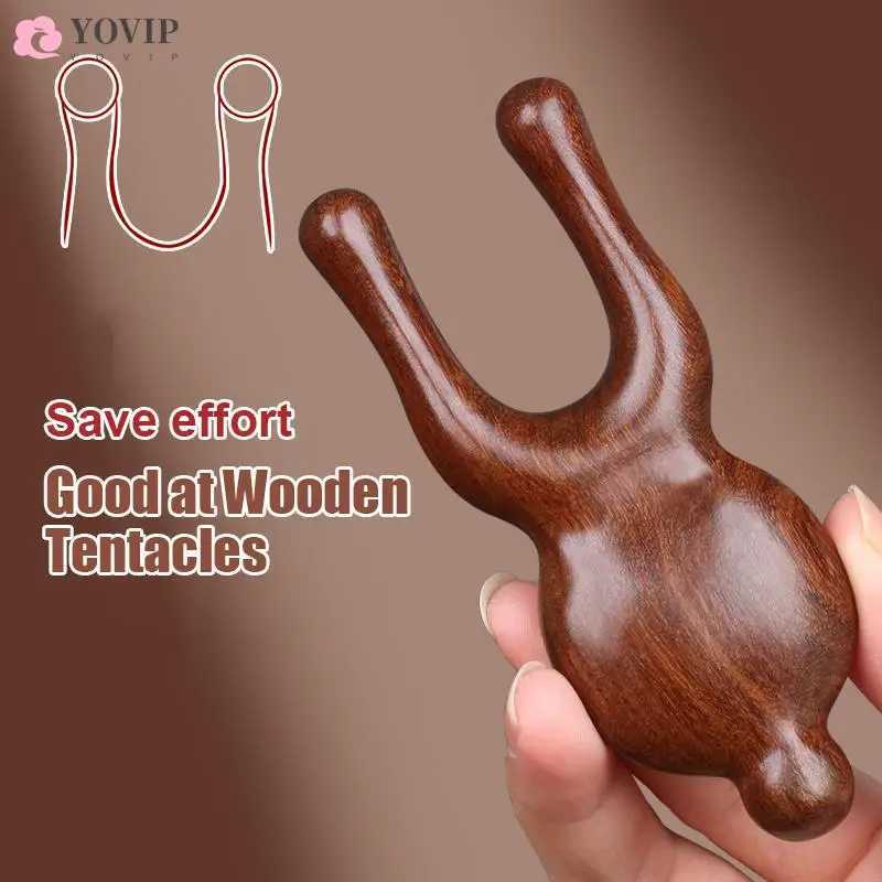 Sandalwood Facial Lifting Meridian Comb Massager For Eyes Nose Ear Neck Promote Blood Circulation Trigger Point Gua Sha Board CL240824