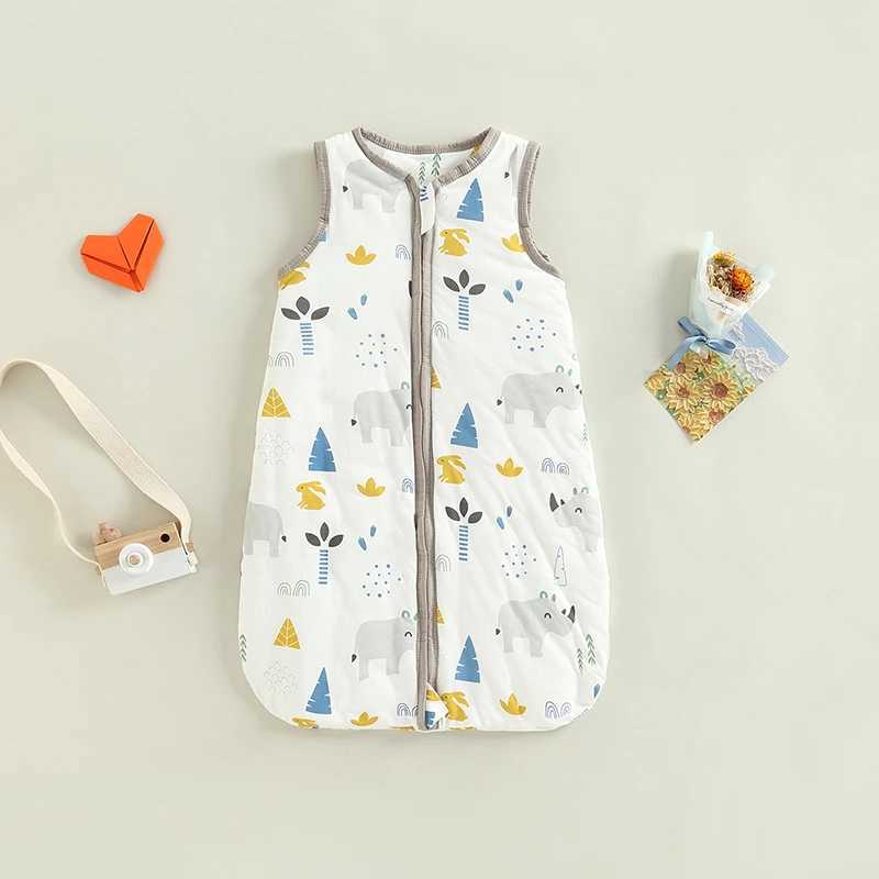 Infant Baby Boys Girls Sleeping Bag Cartoon Fox/Claus/Pony Pattern Sleeveless Zipper Swaddle Blanket Toddler Clothing M240824