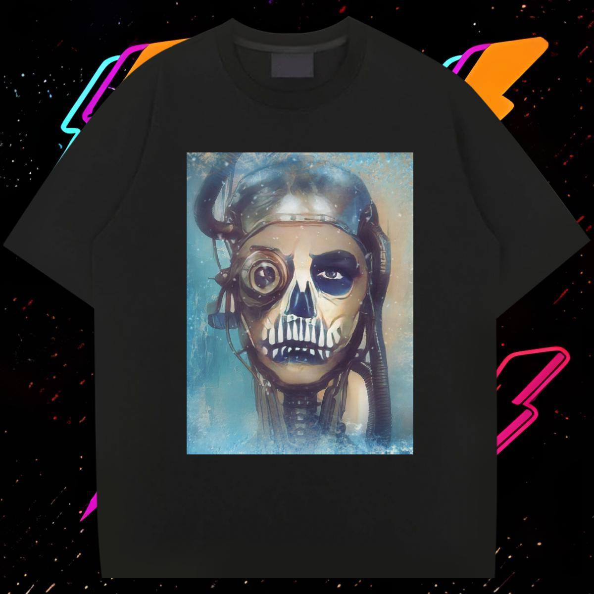 Designer T Shirts Men 230g Pure Cotton skull Outdoor DIY Logo Oversized O-Neck Short Sleeve Tshirt for Man Woman Fashion Design Wear