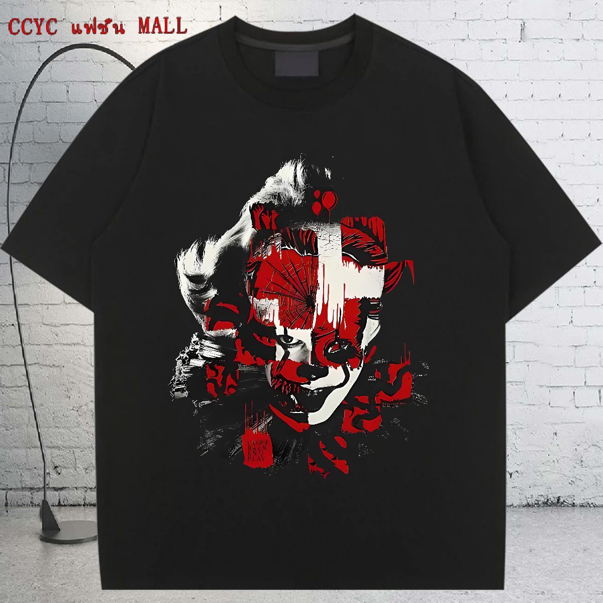 Loose fit Women Tshirts 100% Cotton 230g scary Hip Hop Womens T Shirts Breathable Soft Anime Oversized Tees Shirts