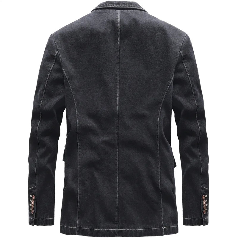 SpringSummer Denim Jacket Mens Wear Seamless Cotton British Style Solid Color Small Set Casual 240824