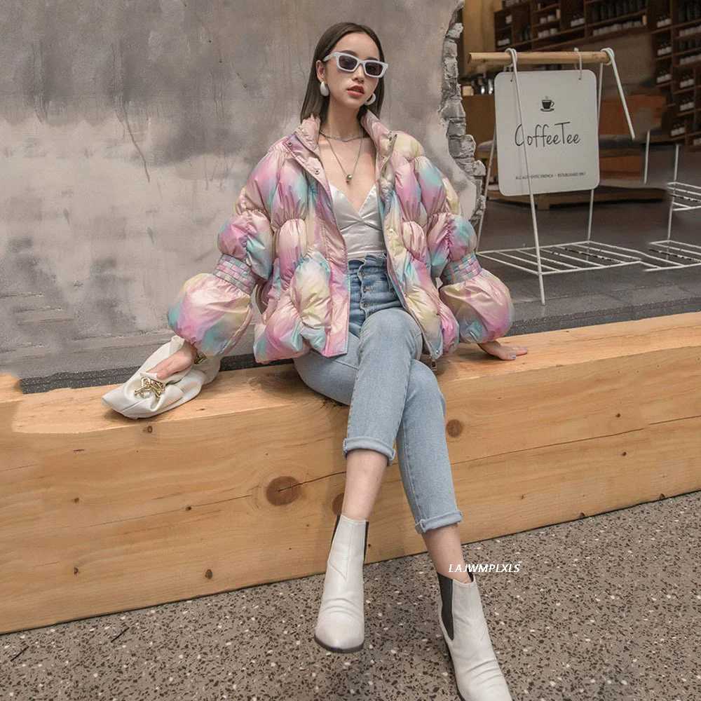 Women's Down Parkas High quality 203 new 90% white duck down jacket stand up collar short feather jacket womens winter warm bubble thick jacket Y