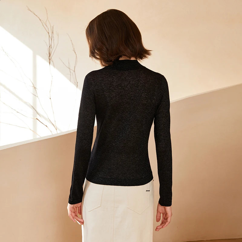 BC-266 Half High Collar Woollen Undershirt Wool Top Quality Thin Knitted Womens Sweaters Pullovers Clothes 240824