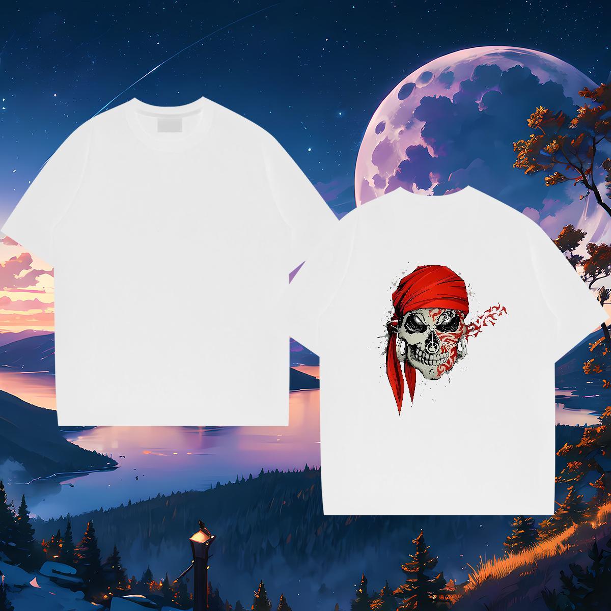 Classic T Shirt For Man 230g Cotton skull Sports Casual Custom Printing Breathable Crew Neck Couples T Shirts Designer Fashion Tee Shirt