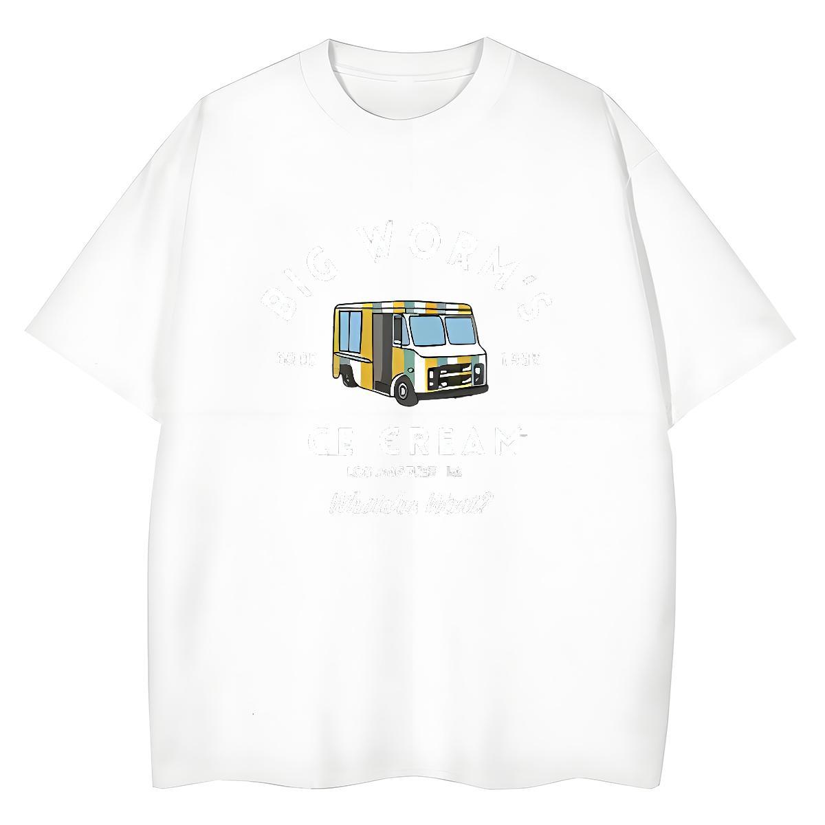Classic T Shirt For Man 100% Cotton 230g car Street Casual Floral Print Breathable Crew Neck Mens Tshirts DIY Customized Tops Shirt