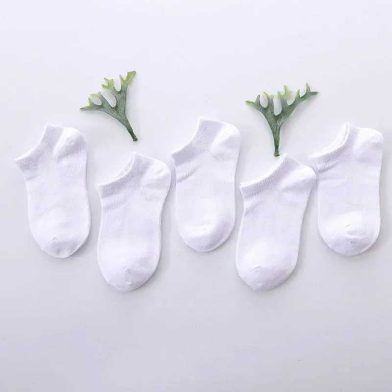 5Pairs/Lot Baby White Kid Socks Spring Style Solid Thin Soft Cotton Children For Boys Girls Sport Students Socks 2-12 Years Old CL240824