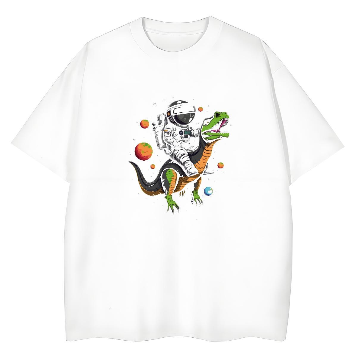Loose fit Woman Tshirt 100% Cotton 230g universe Summer Casual Women T Shirts Breathable Crew Neck Custom Printing Tops Tees