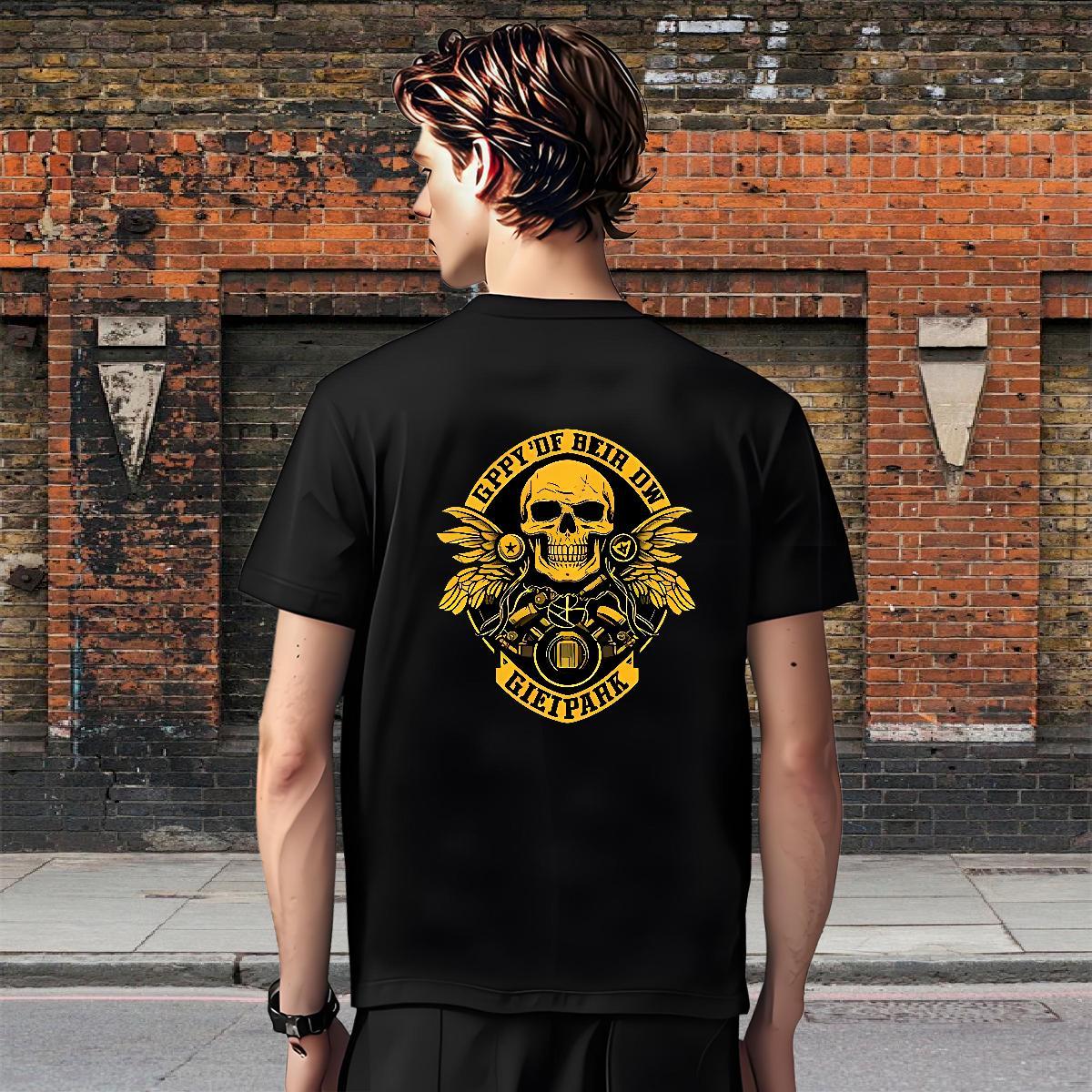 Free Shipping Man T Shirts 230g Cotton skull Hip Hop Plus Size Cartoon Crew Neck Breathable Couples T Shirts Factory Direct Top Tees
