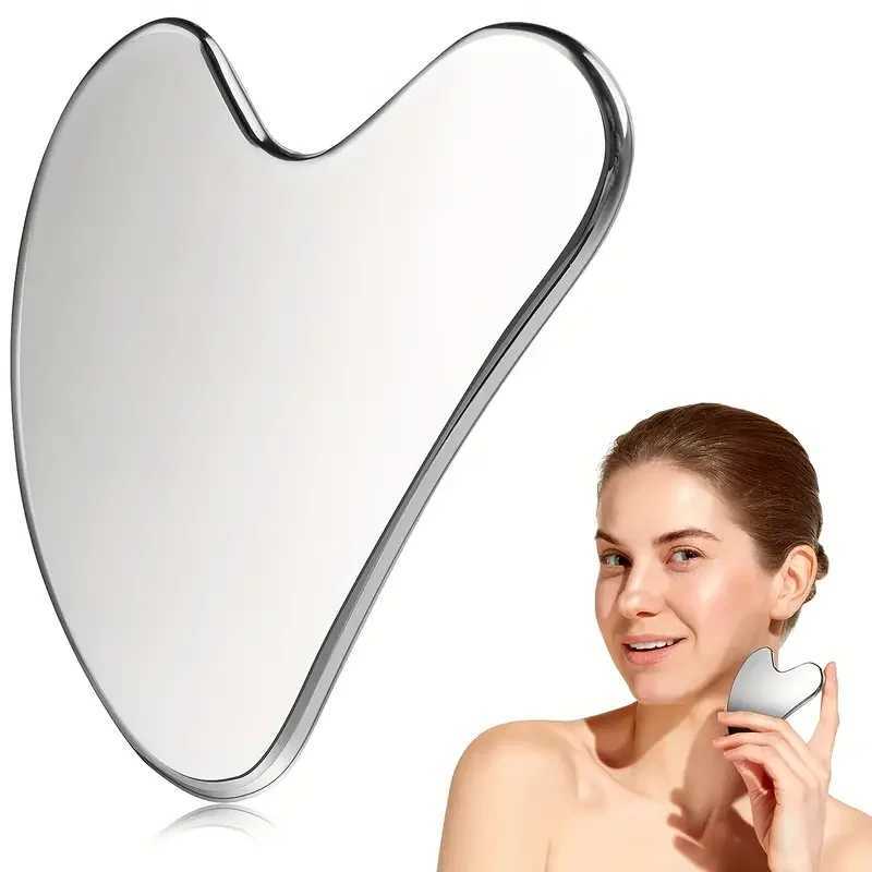 Facial Massage Scraper Stainless Steel Beauty Scraper Face Lift Law Full-Body Dolphin Heart Scraper Holster CL240824