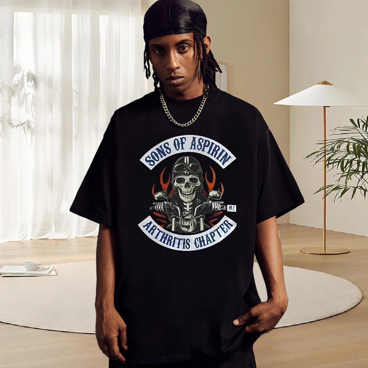 Wholesale T Shirts Men 230g Cotton skull Street Casual Custom Print Oversized Crew Neck Breathable Tshirts New Designer Wear