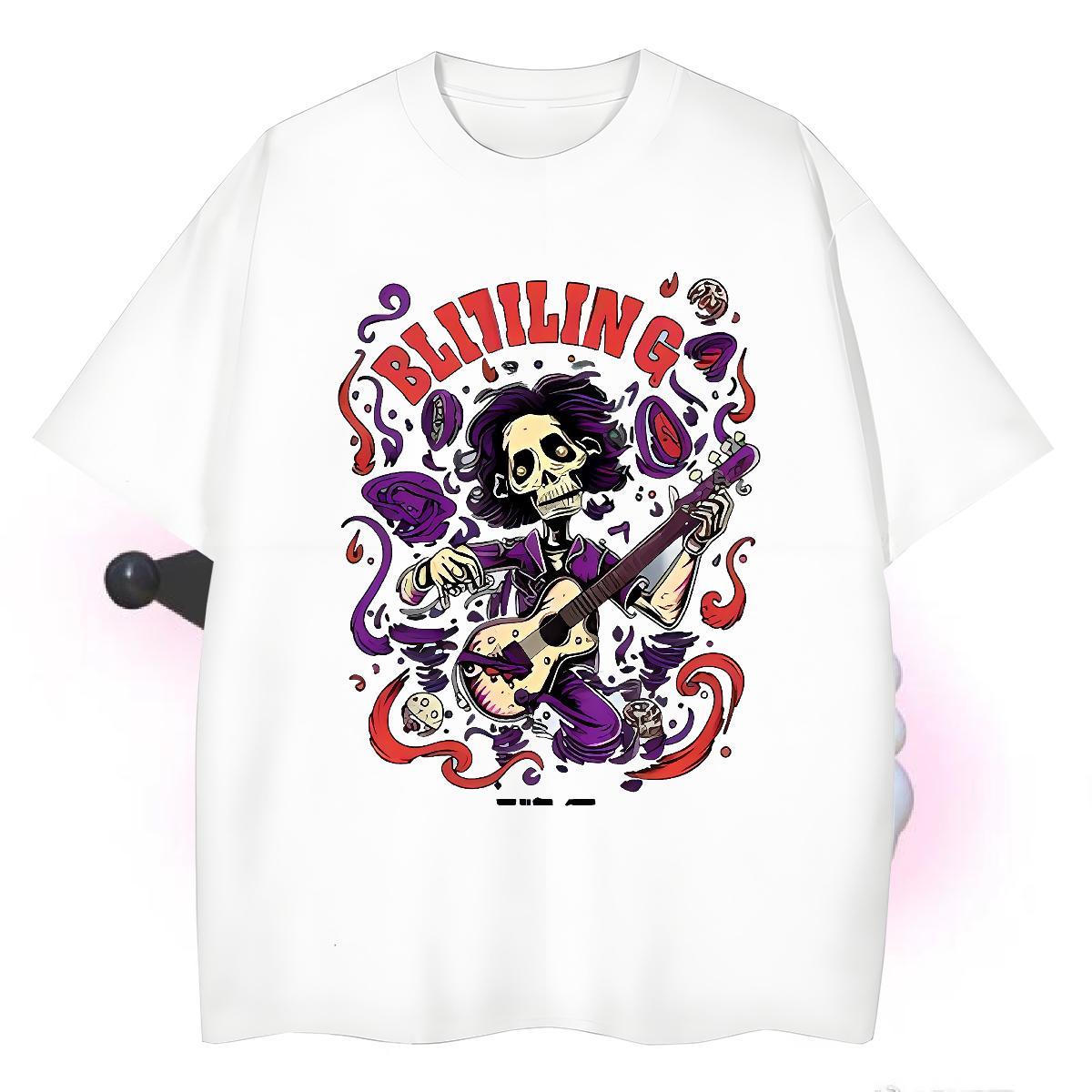 Comfortable T Shirt For Man 230g Cotton skull Casual Custom Anime Breathable Crew Neck Mens Tshirts Factory Direct Top Tees