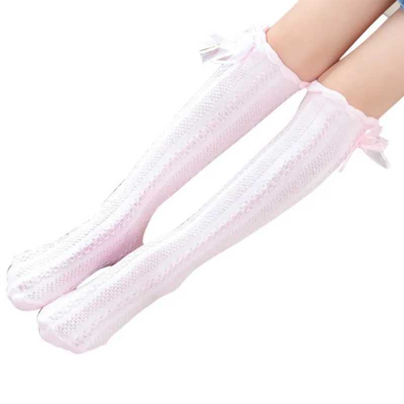 Baby Girls Knee High Socks Long Kids Soft Cotton Ruffle Lace Socks Children School Uniform Socks Mid-calf Socks Leg Warmers CL240824