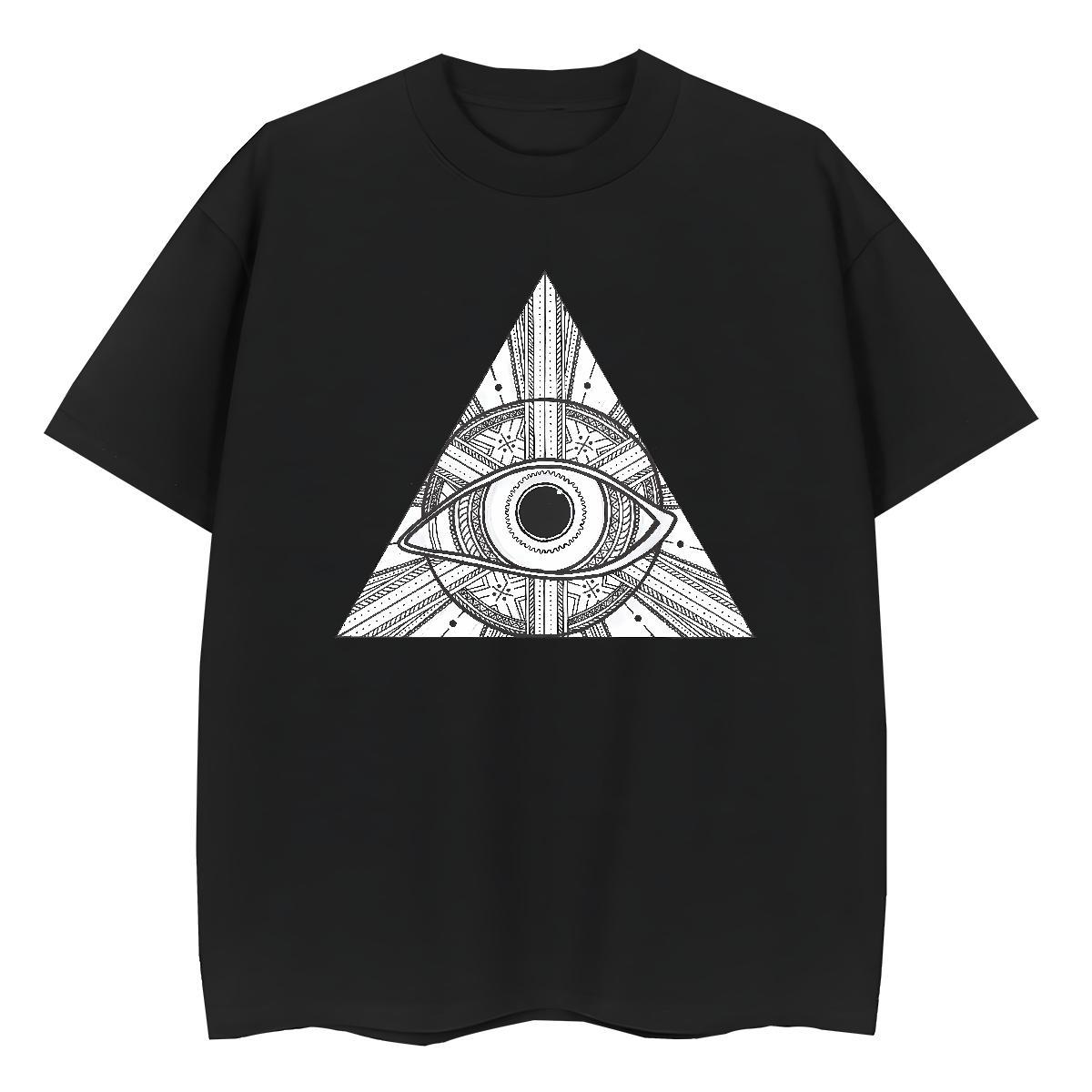 Unisex T-Shirts 100% Cotton 230g eye of the devil Street Wear Anime Print Crew Neck Couples T Shirts Custom Tops Shirt