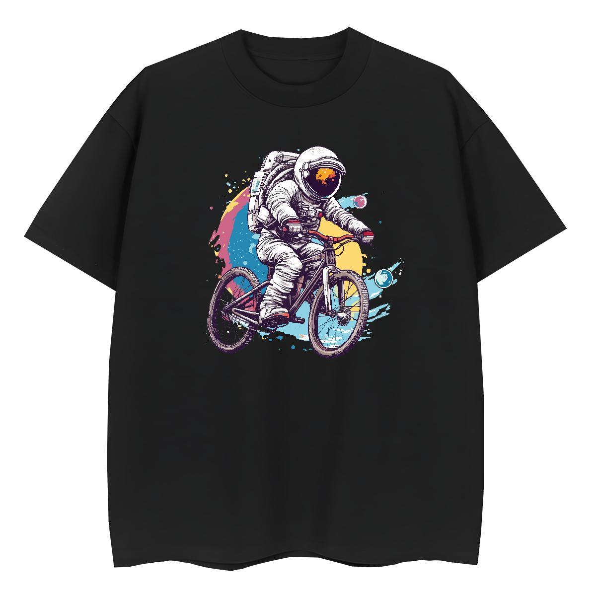 Free Shipping Womens Tshirts 230g Cotton universe Outdoor T Shirts Women Breathable Short Sleeve Cartoon Floral Printing Tee Shirt