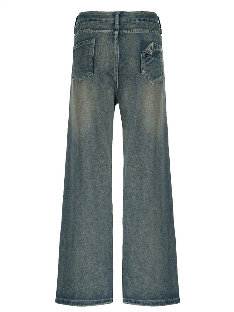 Weekeep retro street style oversized jeans Grunge 2000s low rise loose denim pants y2k fashion Korean mom women 240823