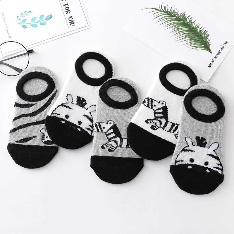 Childrens Sock Cotton Thin Cartoon Small Donkey Ship Socks Boy Baby Socks Short Cute Animal Print Sock 5pair CL240824