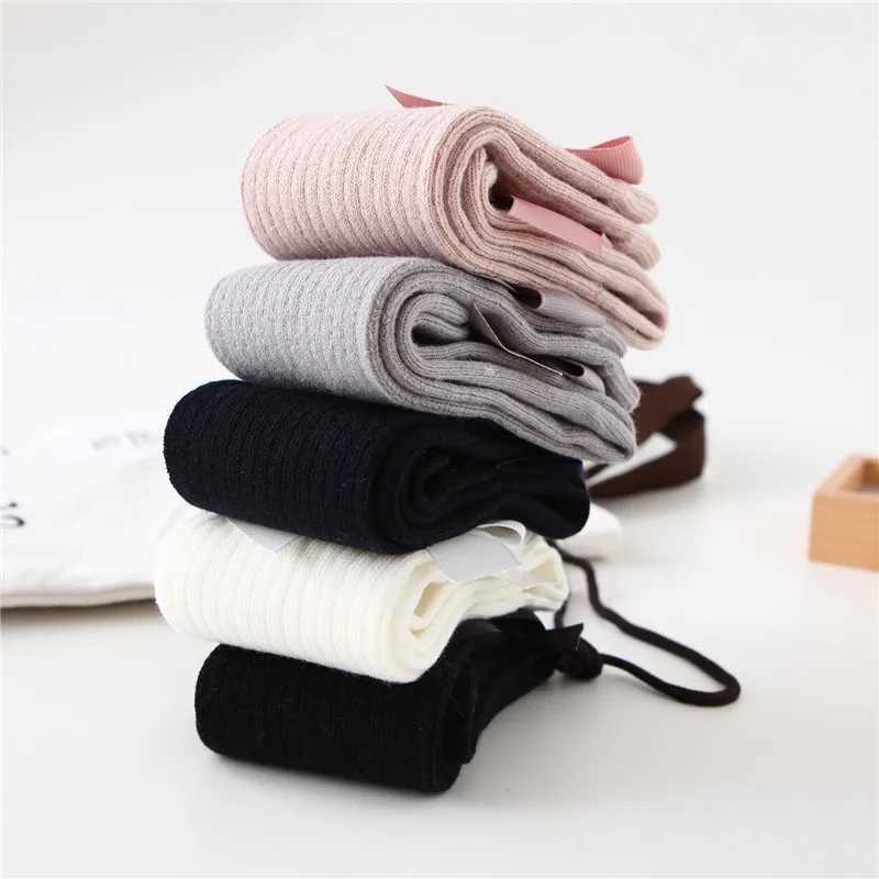 Solid Children Socks With Bows Cotton Baby Girls Socks Soft Toddlers Long Socks For Kids Princess Knee High Socks for Girls 2024 CL240824