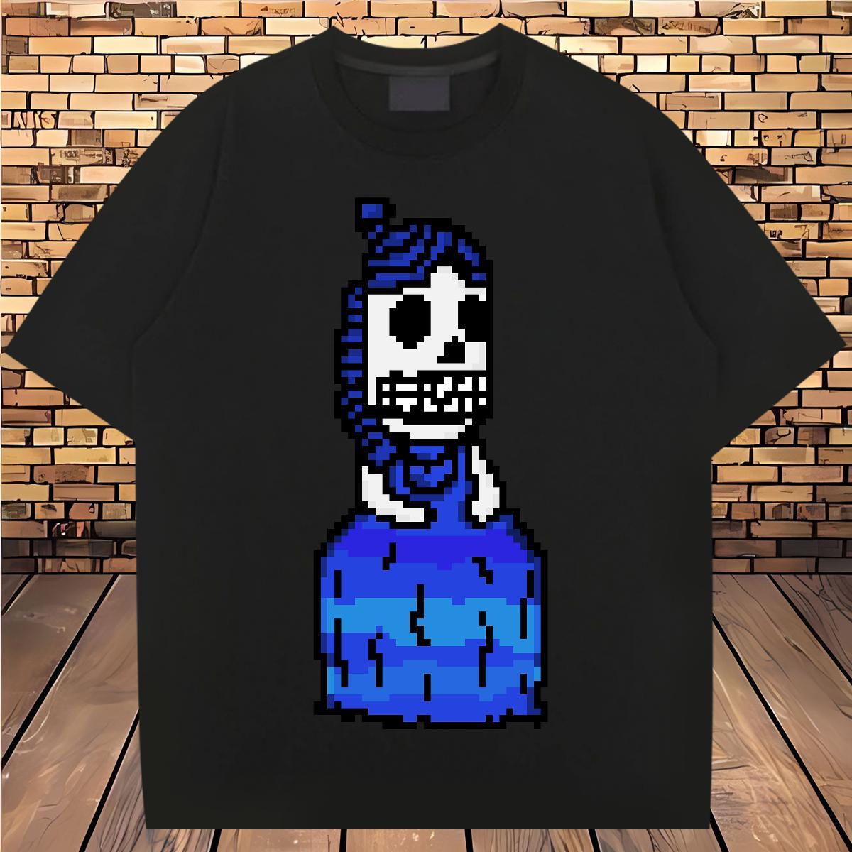 Loose T shirt 100% Cotton 230g skull Beach Custom Print Plus Size Short Sleeve O-Neck Men Tops Tees New Designer Clothings