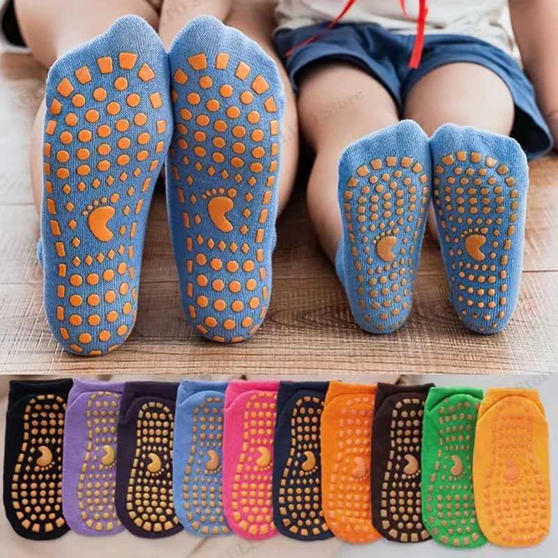 3 Pairs Kids Adults Anti-Slip Floor Socks Parent-Child Trampoline Cotton Breathable Socks Elasticity Sports Outside Children CL240824