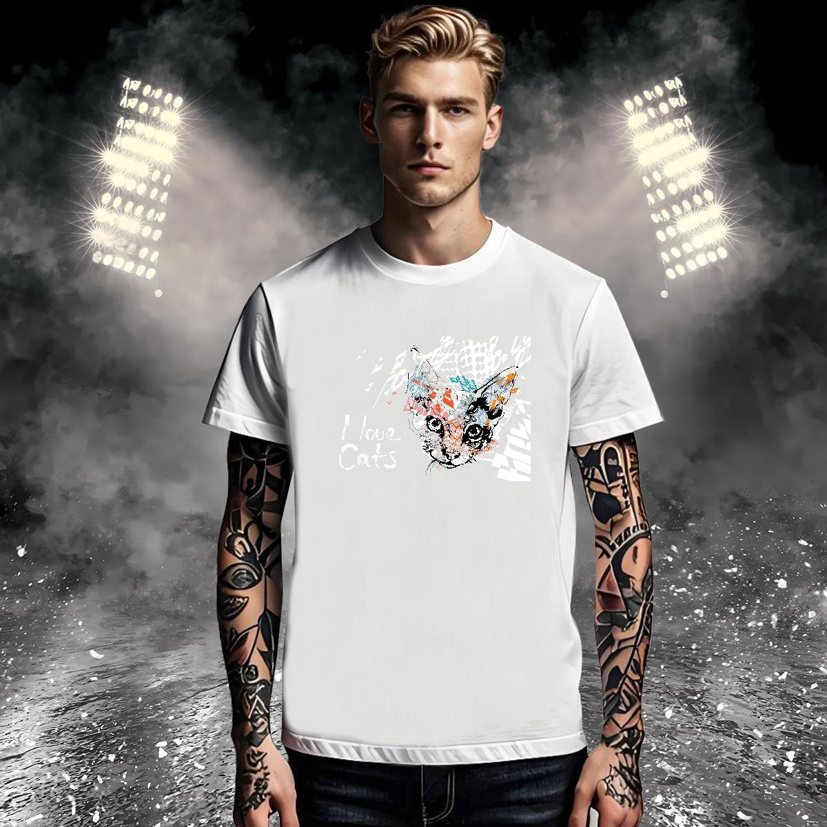 2024 Designer Couples T Shirts cat Sports Casual 230g Pure Cotton Clothes Short Sleeve O-Neck Free Shipping T Shirt For Man Anime