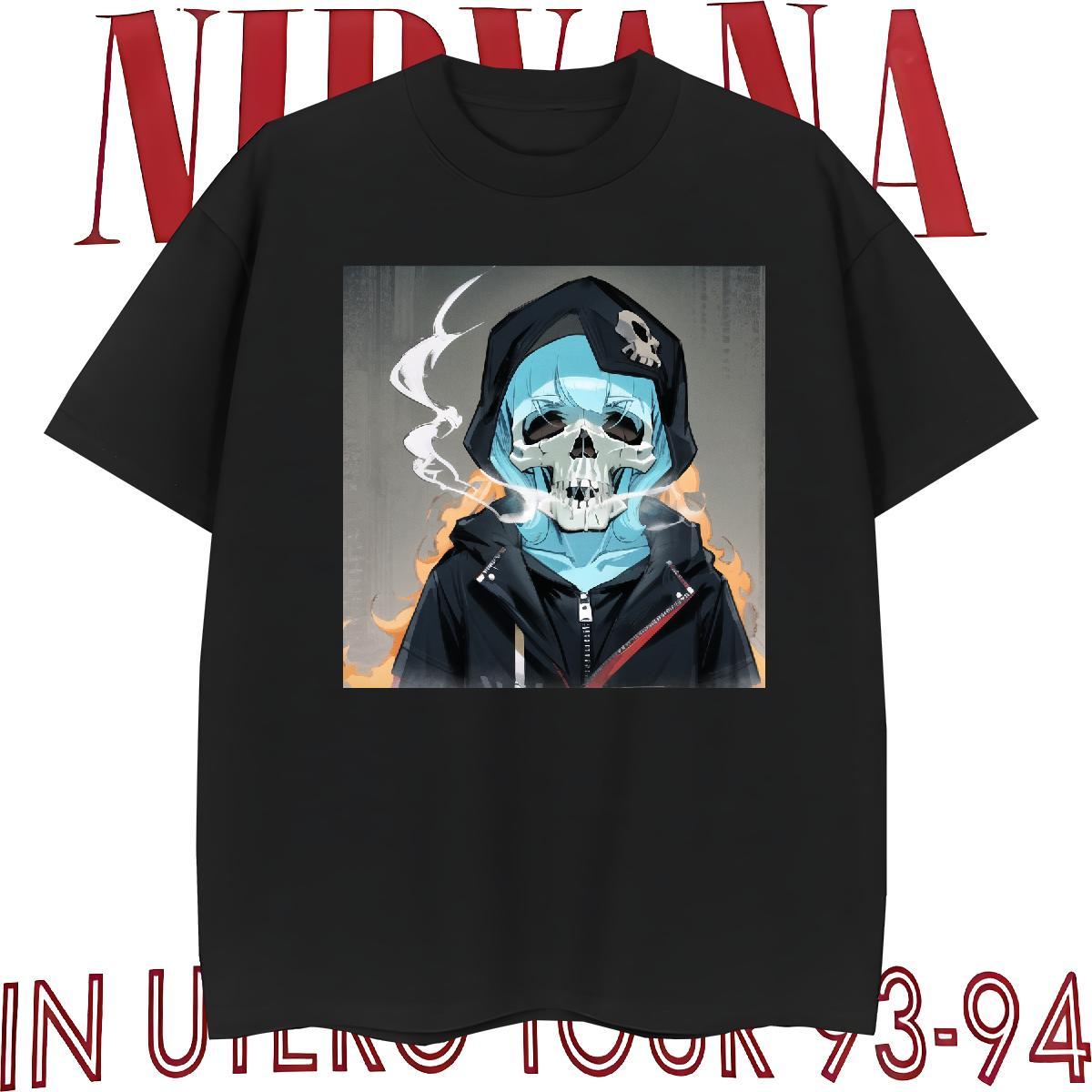 Loose T-Shirts for Men 100% Cotton 230g skull Hip Hop Street DIY Printed O-Neck Short Sleeve Men Tshirts 2024 Designer Clothings
