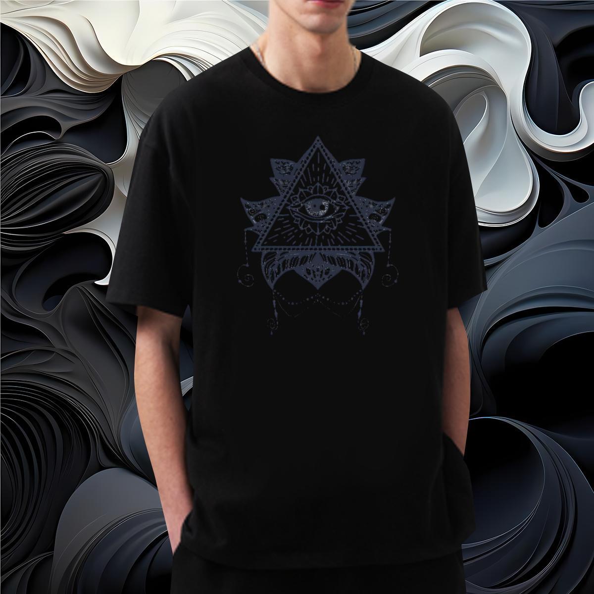 Popular T Shirt For Man 100% Cotton 230g eye of the devil Street Casual DIY Logo Oversized O Neck Short Sleeves Men Tees New Arrival Top Tees