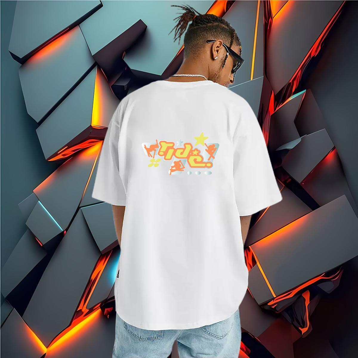Free Shipping T Shirts Men 100% Cotton 230g letter Hip Hop Custom Cartoon Breathable Short Sleeve Tshirts Classic Casual Top Tees