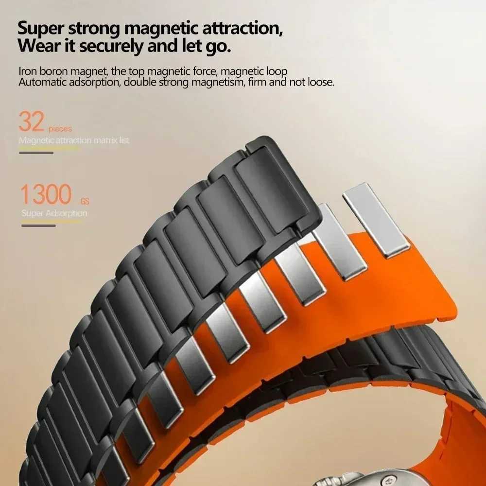 Magnetic ring for Apple Watch strap 44mm 40mm 49mm 45mm 41mm 38mm silicone bracelet iWatch series 9 8 7 6 5 4 3 Se ultra 2 straps W240824