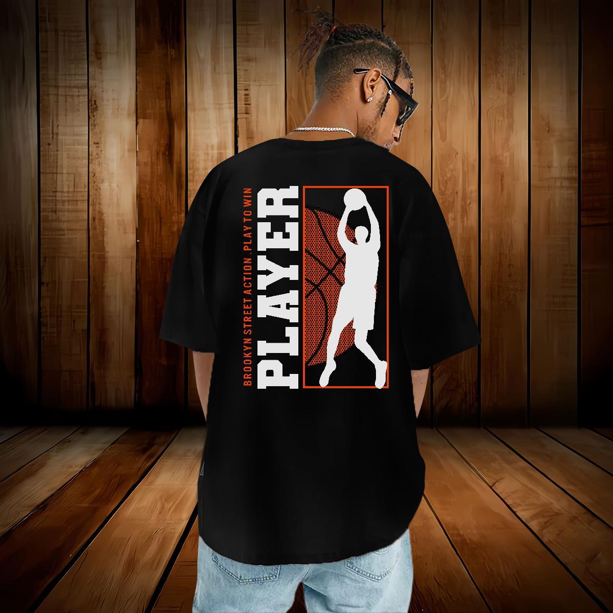 Popular Men T Shirts 100% Cotton 230g basketball Casual Customized Print Pure Cotton Men Tees 2024 DIY Wear