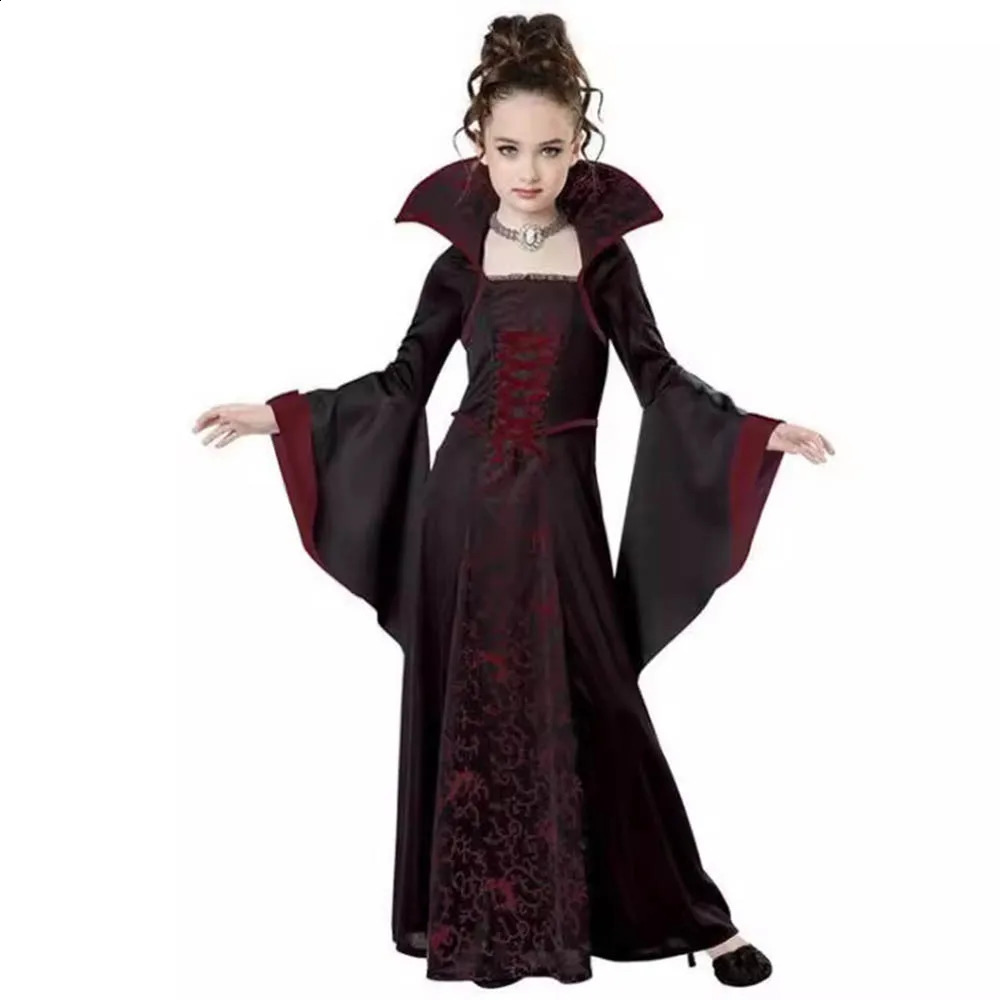 Halloween Role Playing Witch Costume for Girls Disfraz Carnival Dress Up Party Drone Childrens Performance 240823