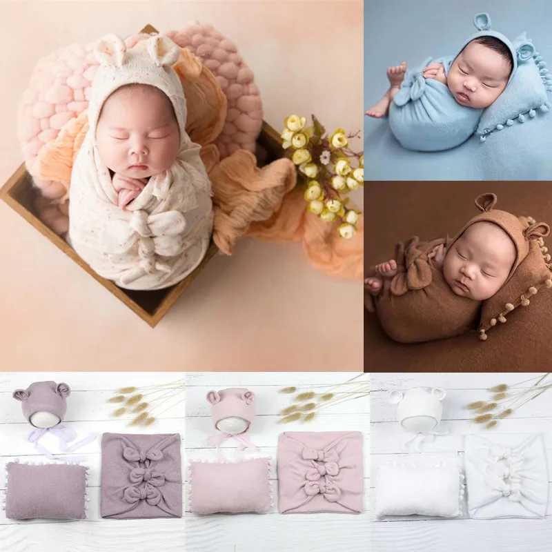 Newborn Soft Sleeping Bag Pillow Bow-knot Wraps Blanket Photography Props Hundred Days Photo Props M240824