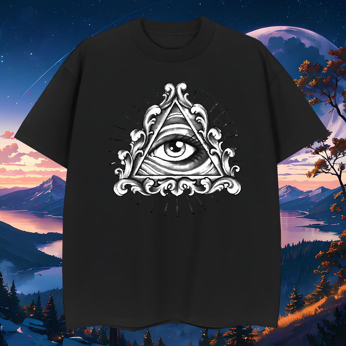 Classic T-Shirts for Men 100% Cotton 230g eye of the devil Street DIY Anime Breathable Tshirt for Man Woman New Designer Clothes