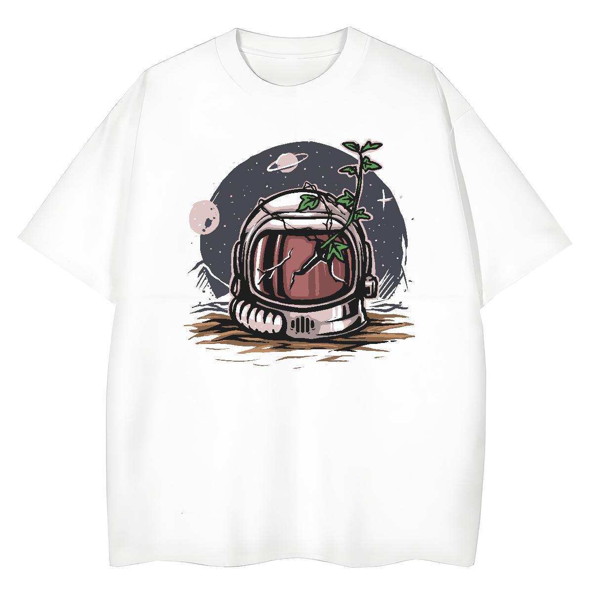 Wholesale Women Tshirts 230g Cotton cosmonaut Sports Street Wear T-Shirts for Women Comfortable DIY Anime Printed Tops Tees