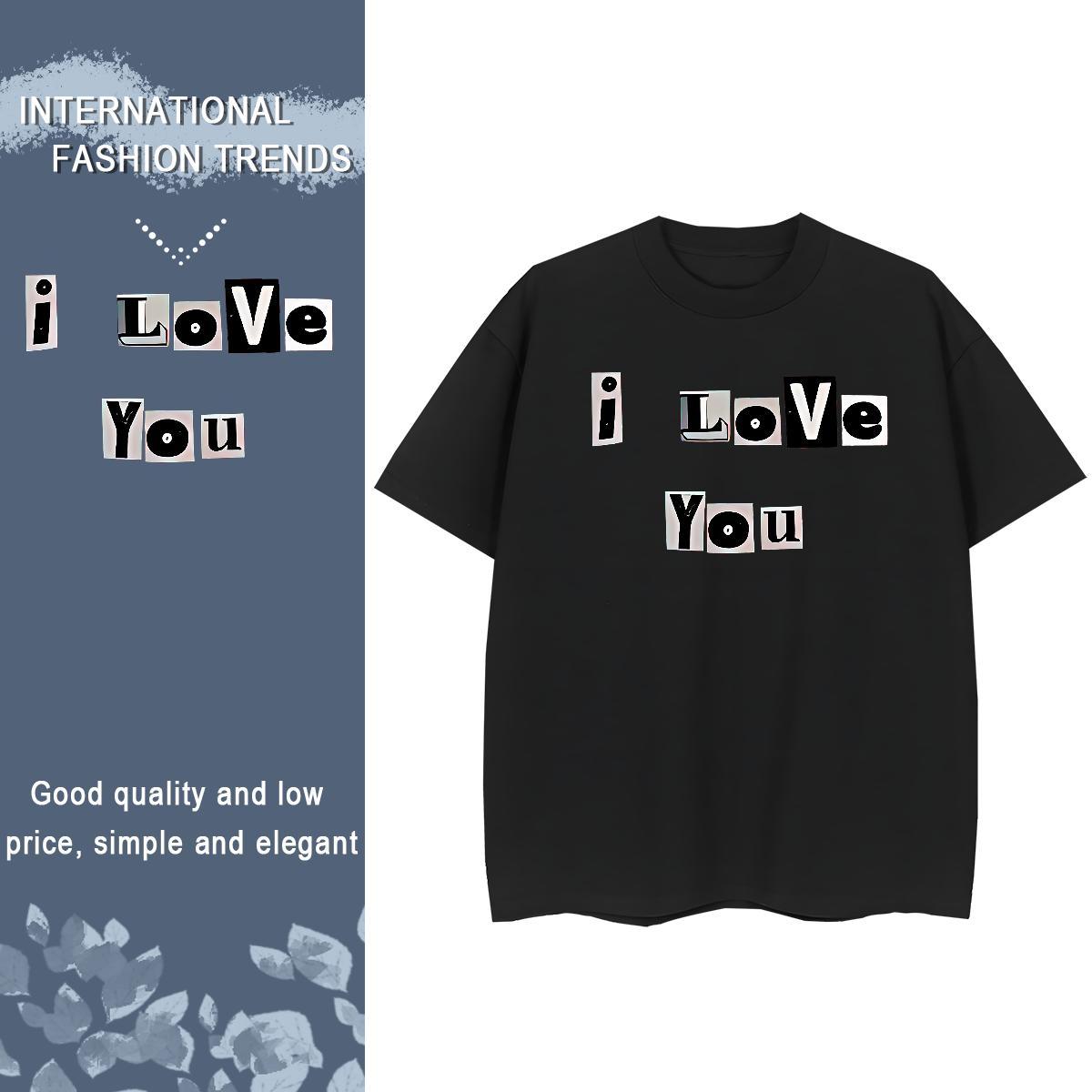 TOP Quality Man T Shirts 230g 100% Cotton letter Daily Outfit Oversized 3XL 4XL Pure Cotton Couples T Shirts Custom Tops Tees