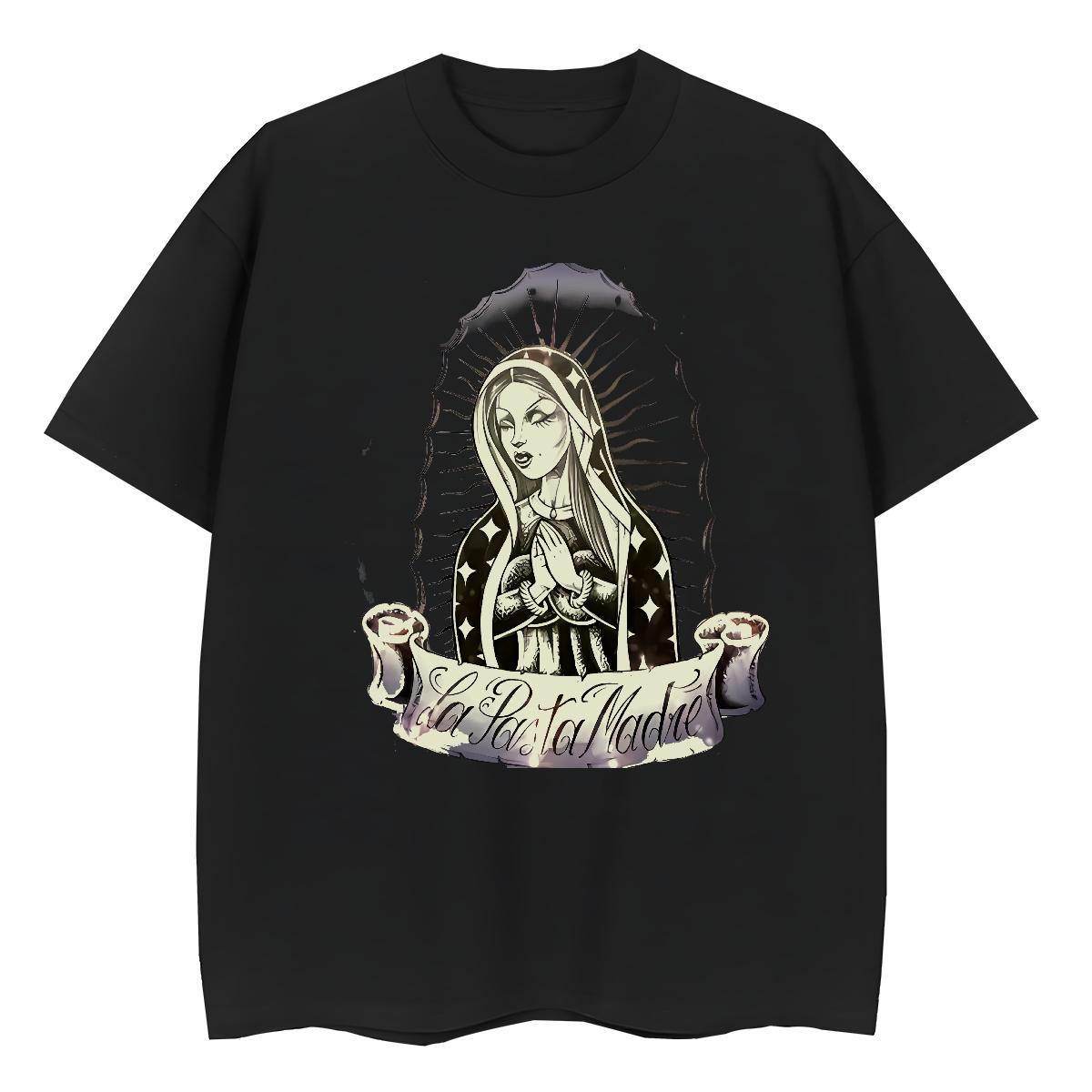 Loose fit Couples T Shirts 100% Cotton 230g nun Street Wear Women T Shirts Breathable Crew Neck Black White Tees