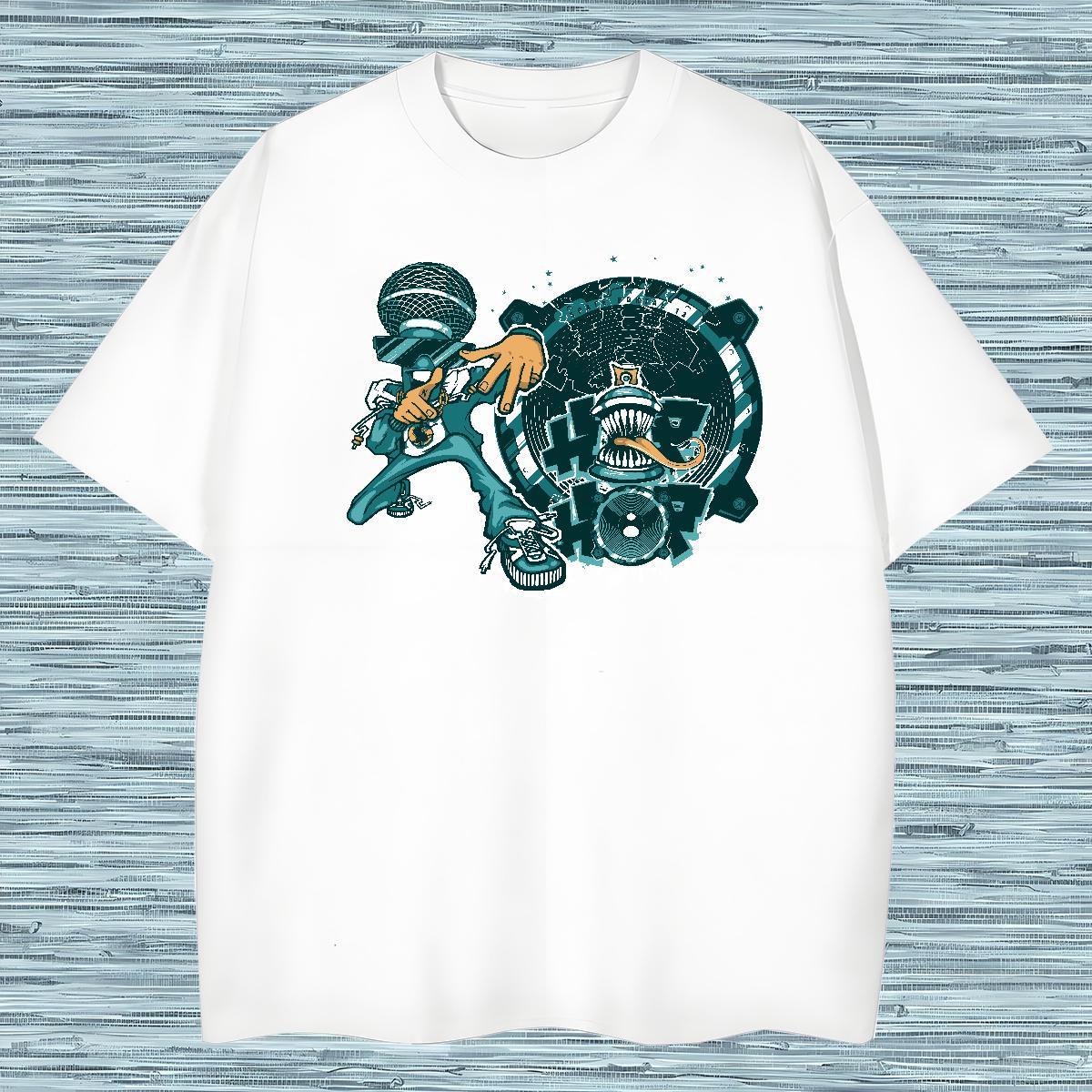 Loose Fit T-Shirts for Men 230g Cotton ET Street wear Hip Hop DIY Crew Neck Breathable Couples T Shirts Classic Tops Tees