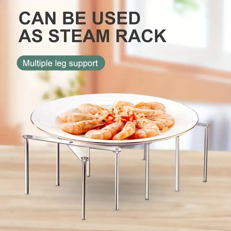 1/2PCS Multifunctional Pot Lid Rack Folding Telescopic Integrated Molding Plate Holder Steaming rack in a pot Dish Storage Rack 240823