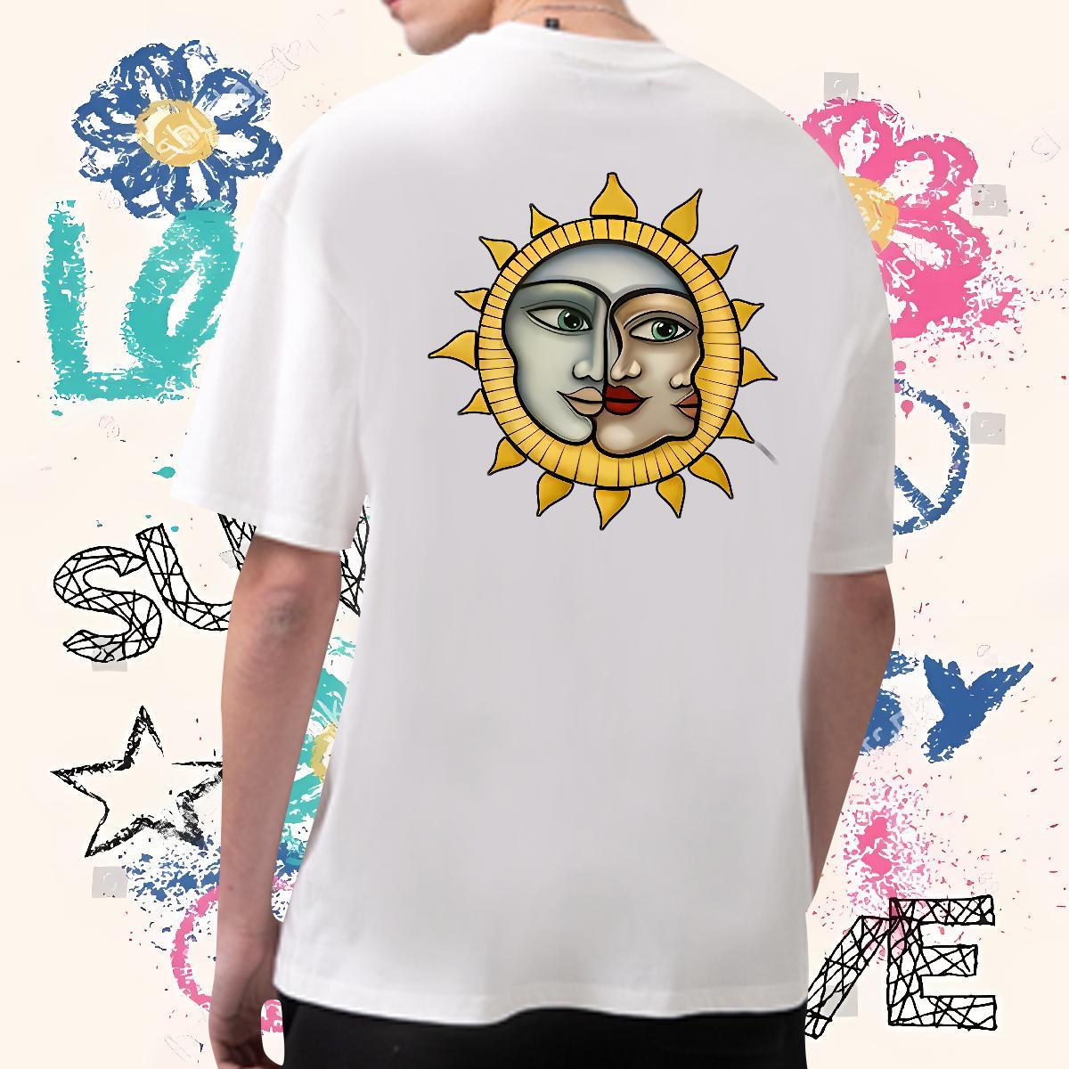 Free Shipping T-Shirts 230g Pure Cotton portrait Beach Oversized 3XL 4XL Short Sleeve Soft Men Tshirts Fashion Casual Tops