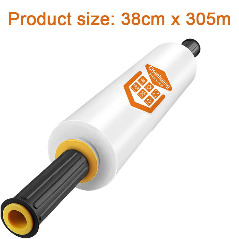 Single pack 38 cm wide by 305 m long elasticated transparent adsorbent durable adhesive packaging for mobile heavy duty shrink wrapping packaging furn