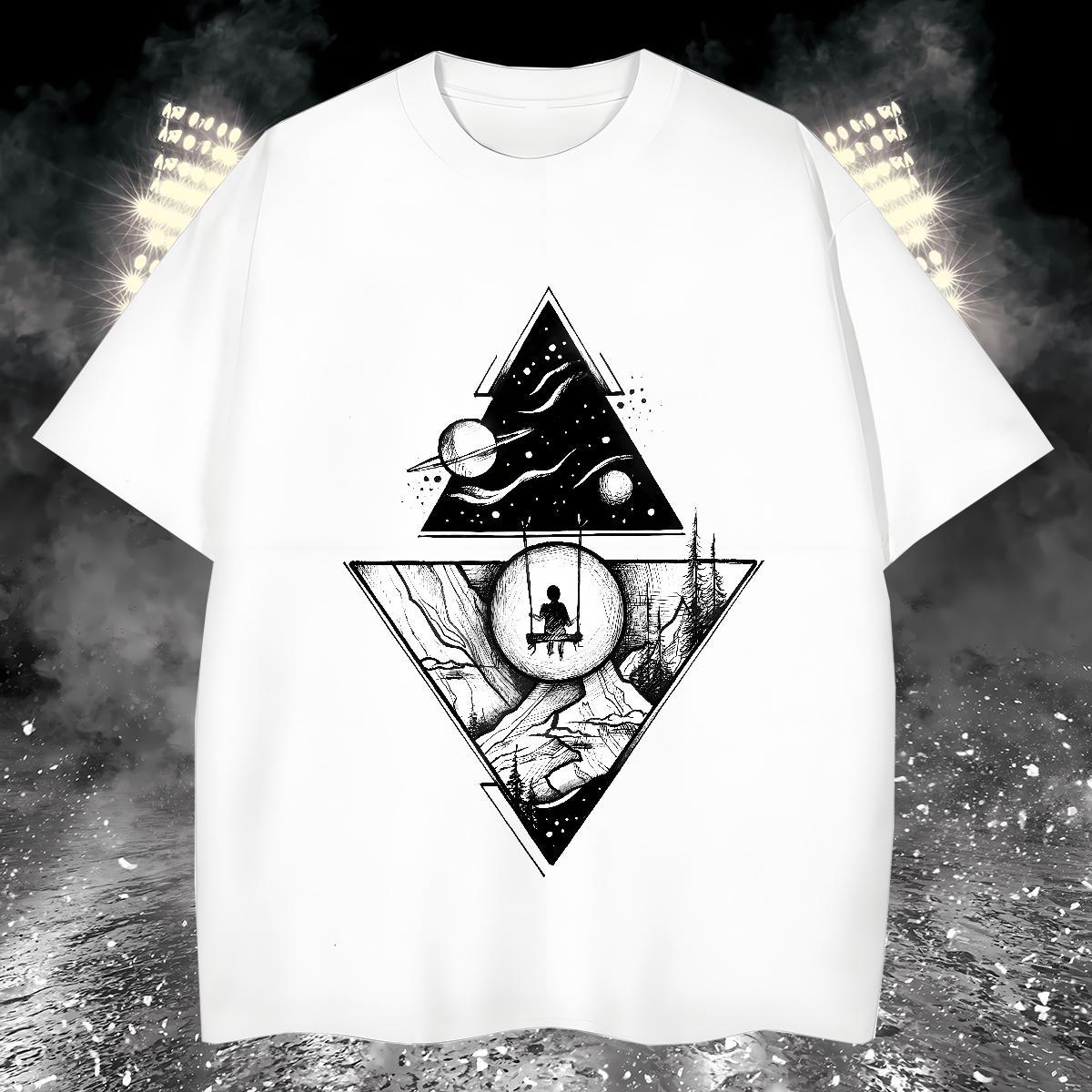 Classic T-Shirts 100% Cotton 230g eye of the devil Sports Casual Cartoon Printing L-4XL Round Neck Short Sleeve Tshirt for Man Woman Custom Tee Shirt