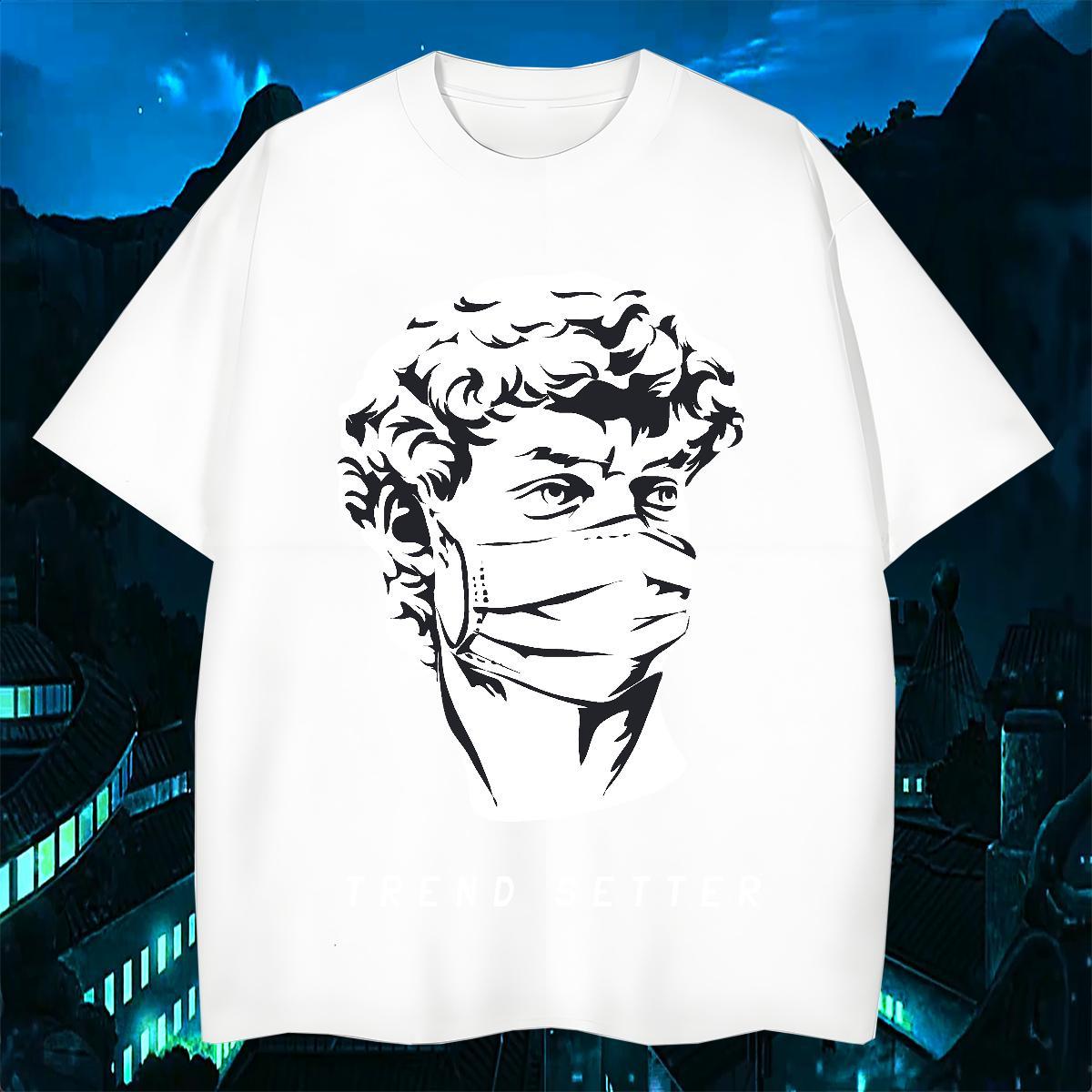 Free Shipping T-Shirts for Men 230g 100% Cotton portrait Street Casual DIY O-Neck Short Sleeve Couples T Shirts Fashion Casual Top Tees