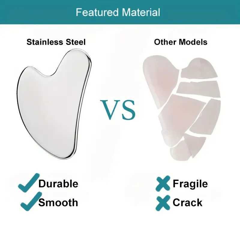 Facial Massage Scraper Stainless Steel Beauty Scraper Face Lift Law Full-Body Dolphin Heart Scraper Holster CL240824