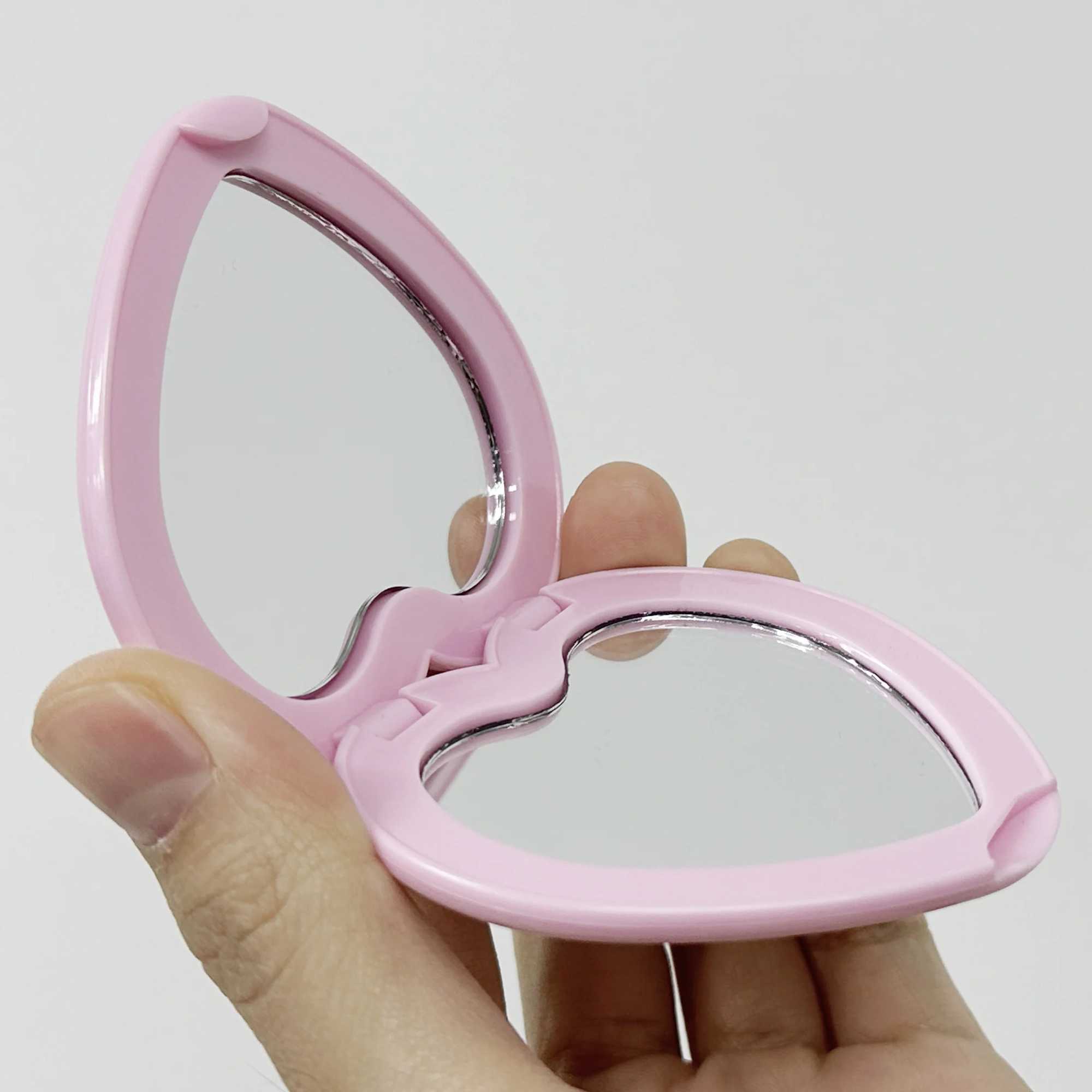 Heart Shaped Folding Hand Mirror 1X/2X Magnifying Double Sided Makeup Mirror Boutique MirrorXJ241213